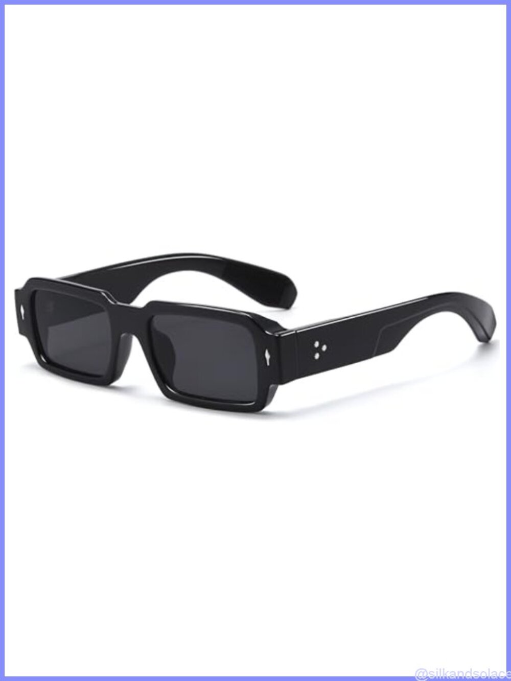 Retro Thick Rectangle Sunglasses UV400 HD Unisex Full Frame Shades